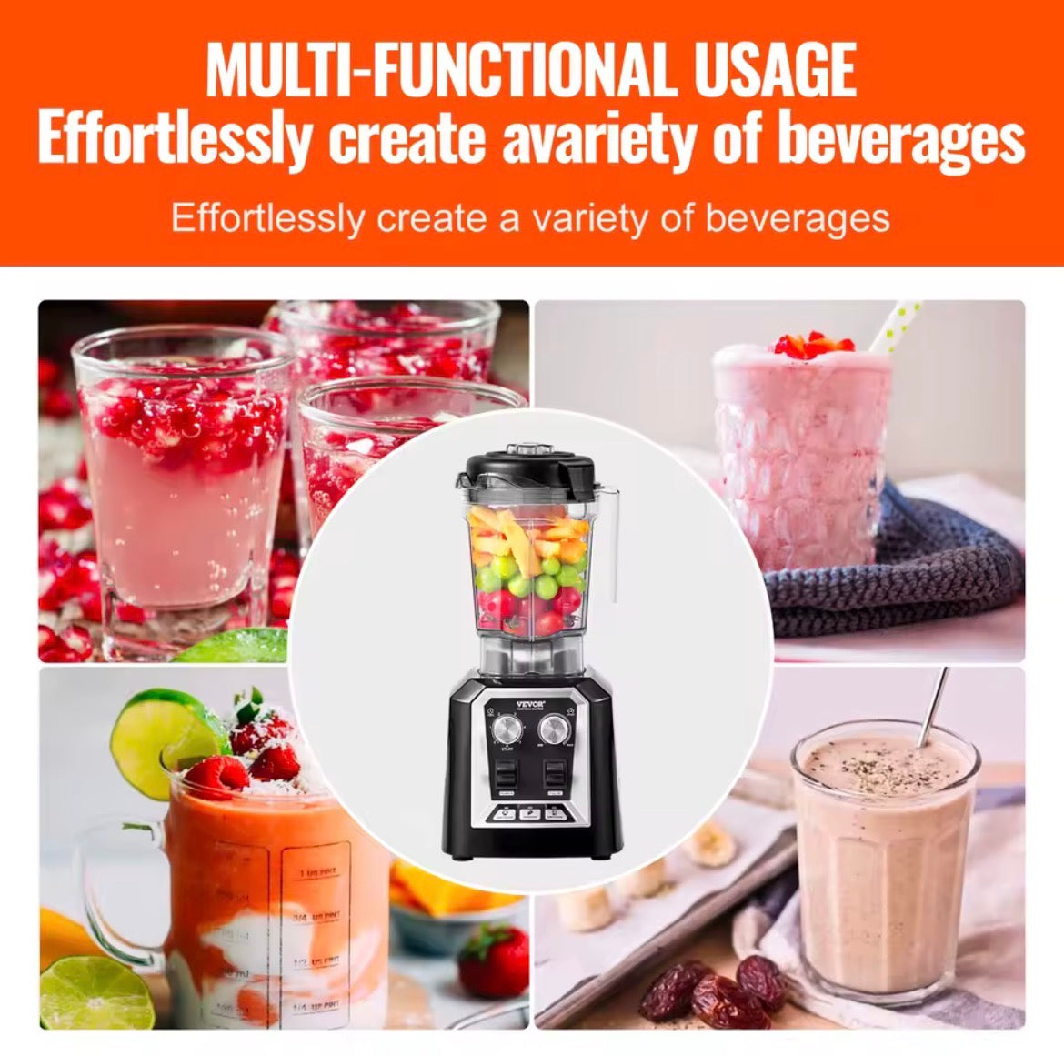SucceBuy 2L Professional Smoothie Blender