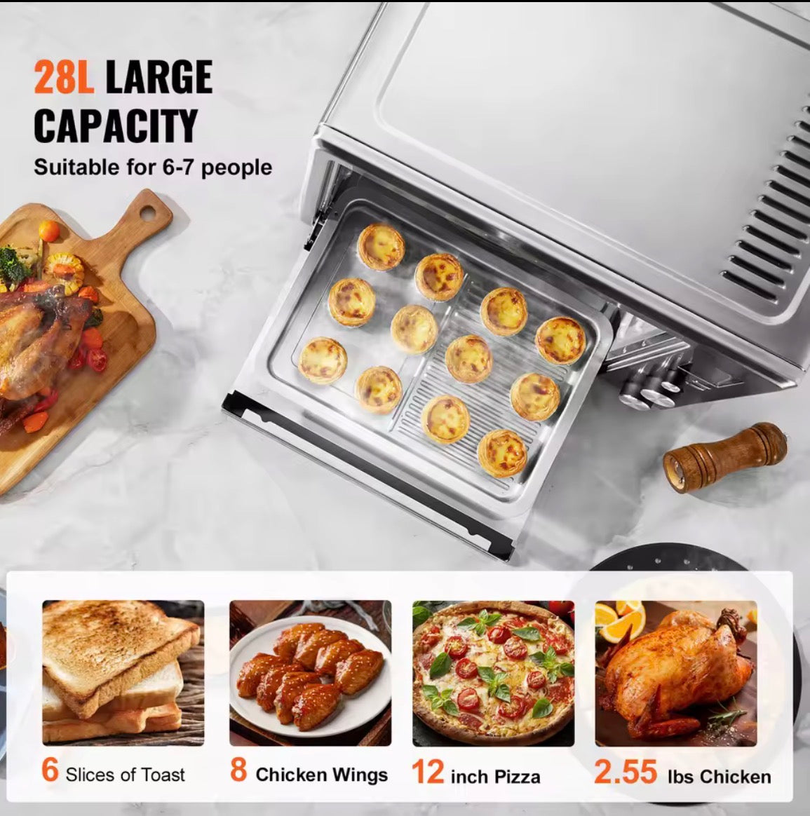 SucceBuy 10-in-1 28L Convection Oven