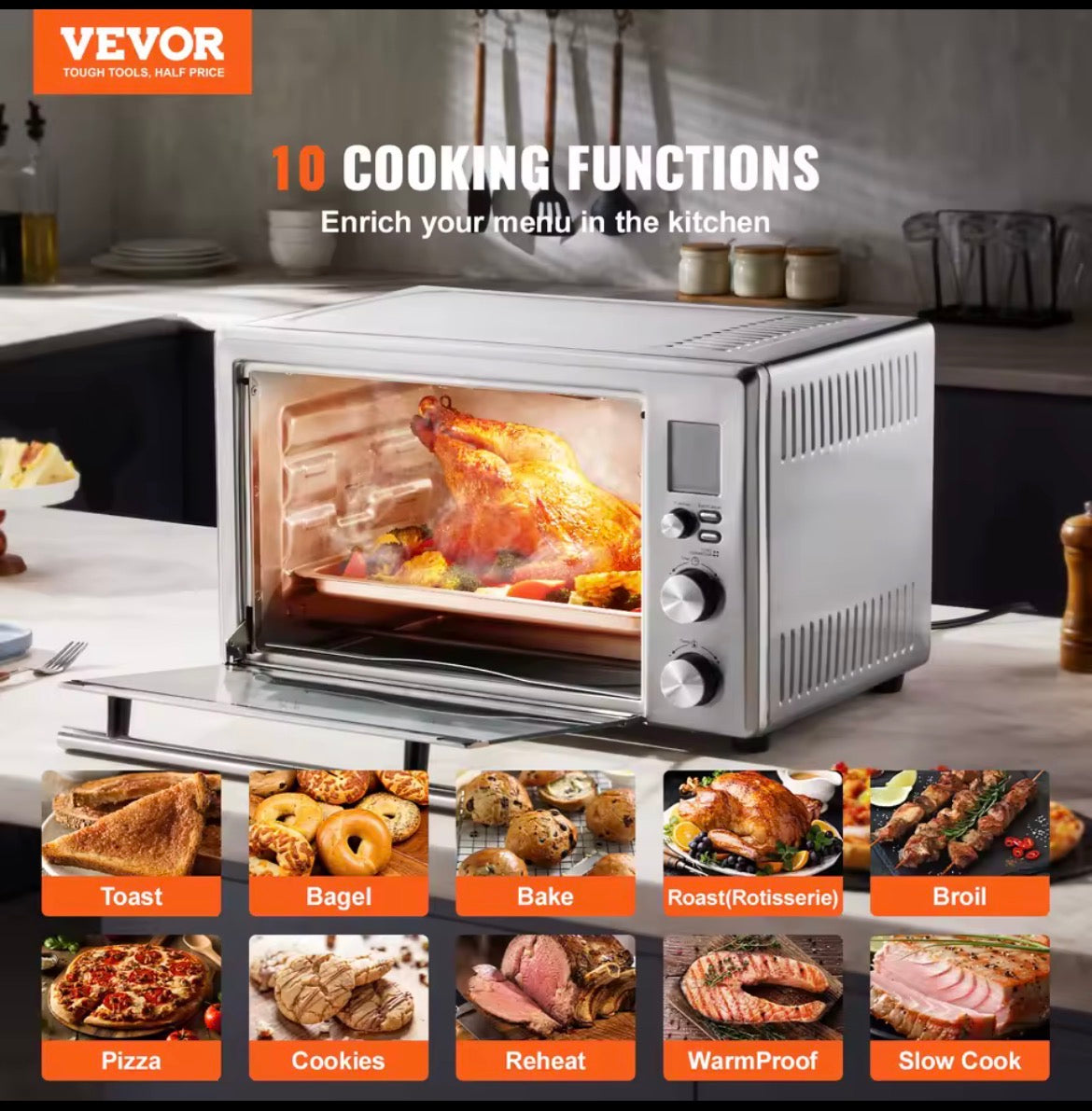 SucceBuy 10-in-1 28L Convection Oven